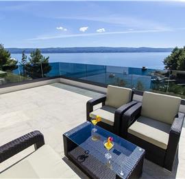 5 bedroom beachfront villa with heated pool near Omis, sleeps 9